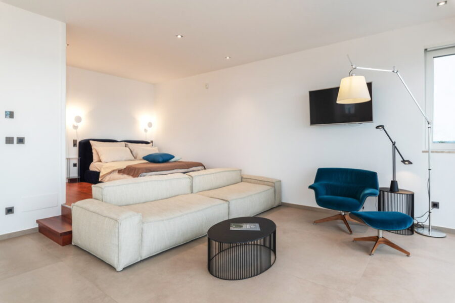 The delightful master bedroom on the second floor