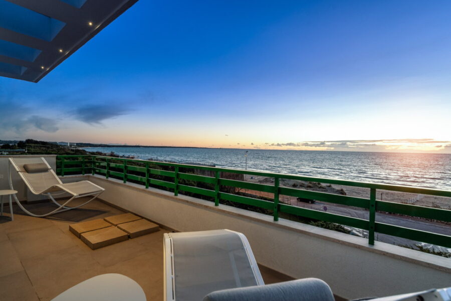Enjoying the sunset from the bedroom terrace